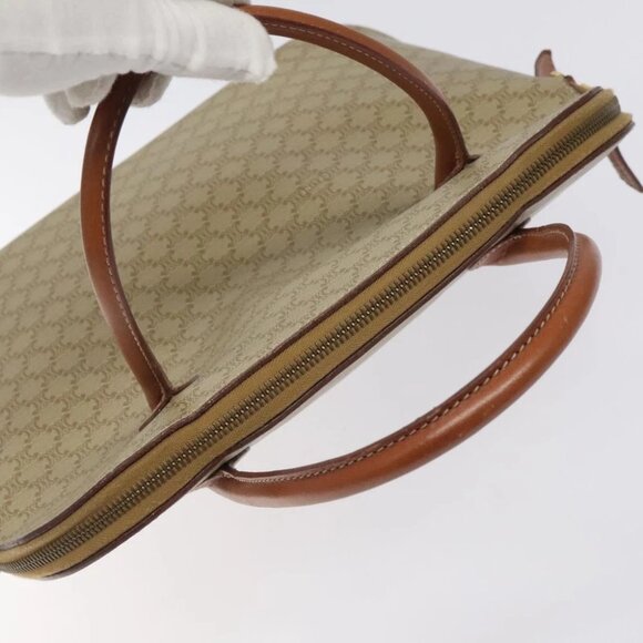 CELINE Macadam Canvas Hand Bag PVC Beige Gold Auth - Picture 12 of 16